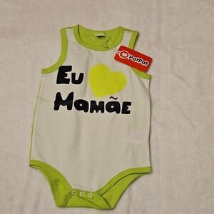 PatPat Sleeveless Graphic Cotton Bodysuit 18-24M White Green Love